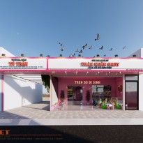 Thiết kế nội thất shop mẹ và bé TRÂN NGÂN BABY dễ thương, gần gũi